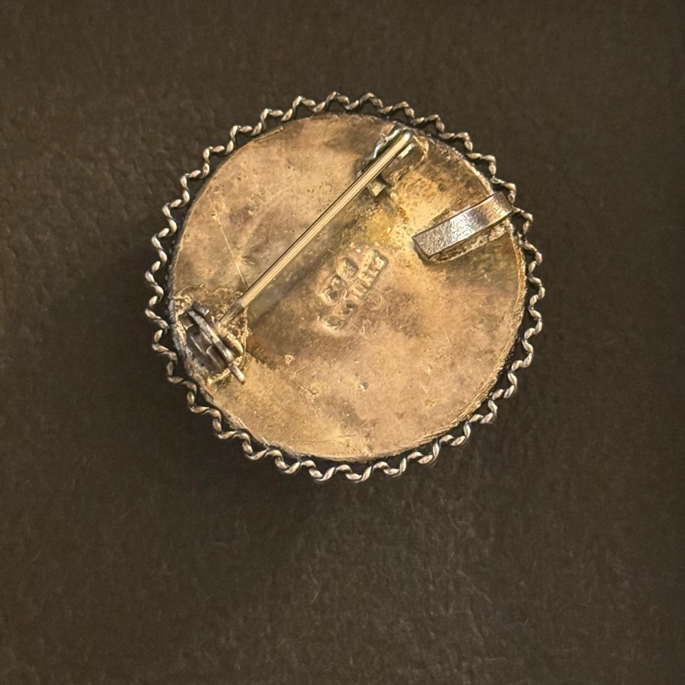 Sterling Eilat Stone VTG Brooch/Pendant - Picture 11 of 15